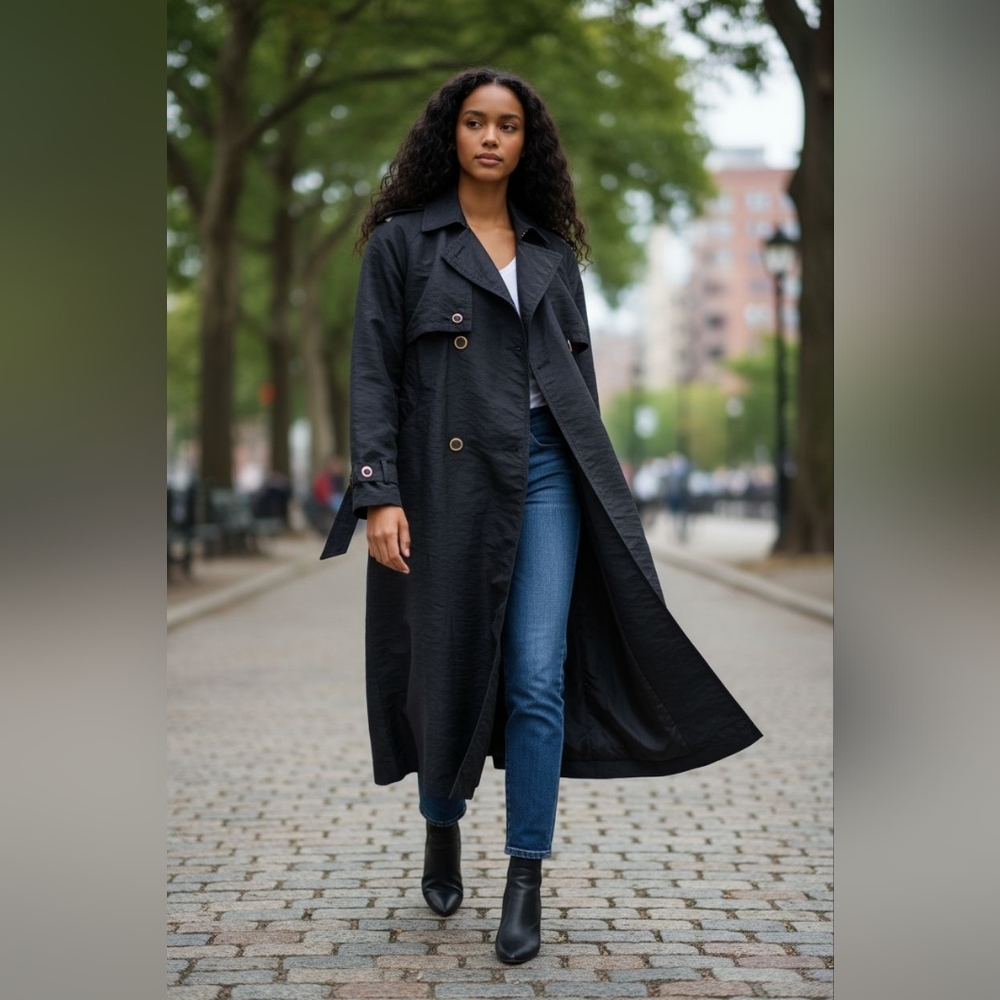 Vintage La Vogue Women's Deep Blue Trench Coat